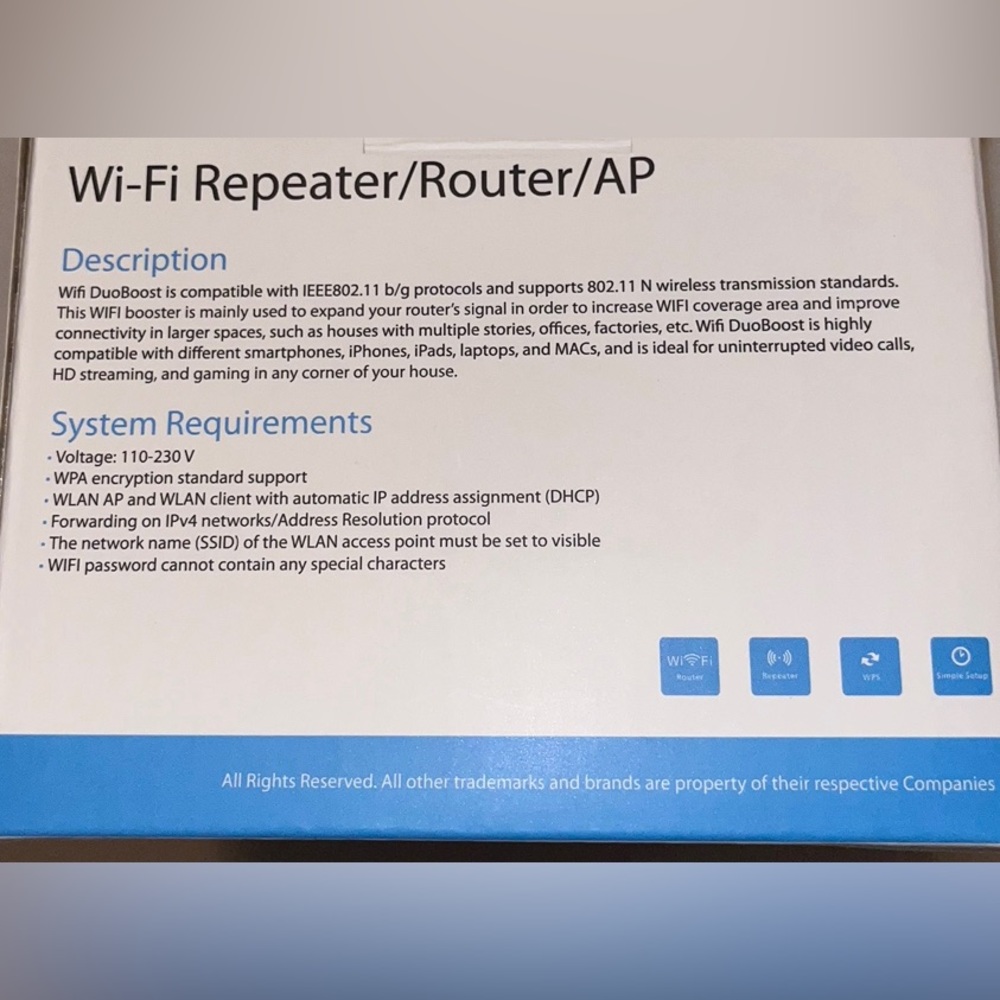 New In Box, WiFi DuoBoost, Repeater/Router/AP - Picture 5 of 6